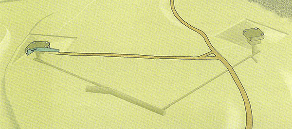 En schematisk skiss över PanzerWerk Schill  (bild ur boken Festungsfront Oder-Warthe-Bogen kurz und knapp)